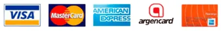 Pago Visa, Mastercard, American Express, Argencard